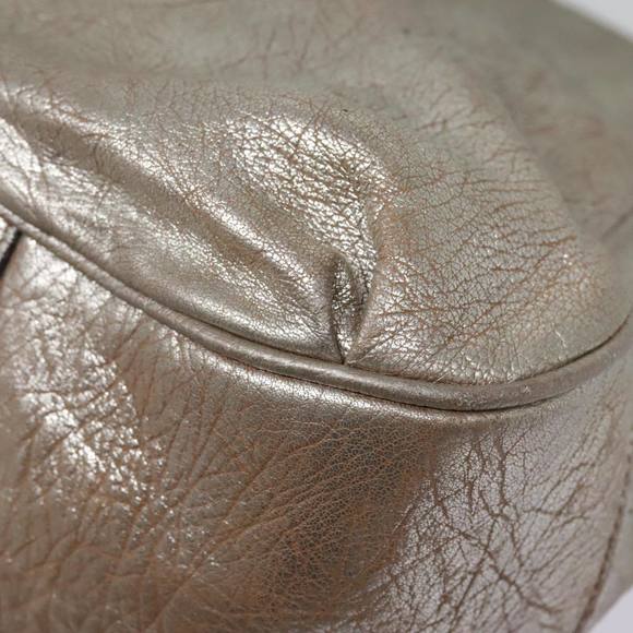 CELINE Hand Bag Leather 2way Silver Auth 91848 - Picture 13 of 16